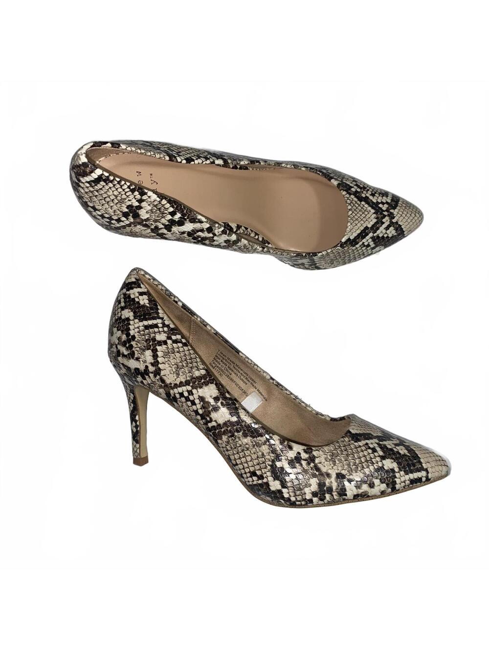 A New Day Size 7 Snakeskin Print Pointed Toe Pumps Stiletto Heels Chic